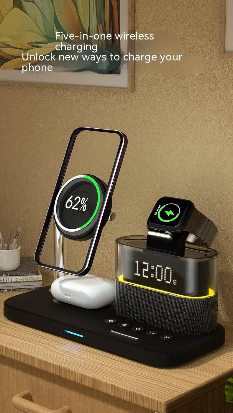 Magnetic Small Night Lamp Wireless Charger With Alarm Clock Three-in-one - Bellarte Enchanté Magnetic Small Night Lamp Wireless Charger With Alarm Clock Three-in-one