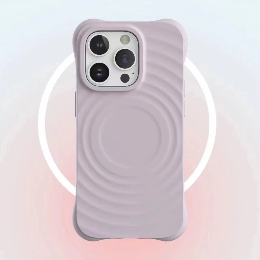Magnetic Wave Absorbing Ripple Shell Phone Case Solid Color Liquid Silicone Hard Protective Cover - Bellarte Enchanté Magnetic Wave Absorbing Ripple Shell Phone Case Solid Color Liquid Silicone Hard Protective Cover