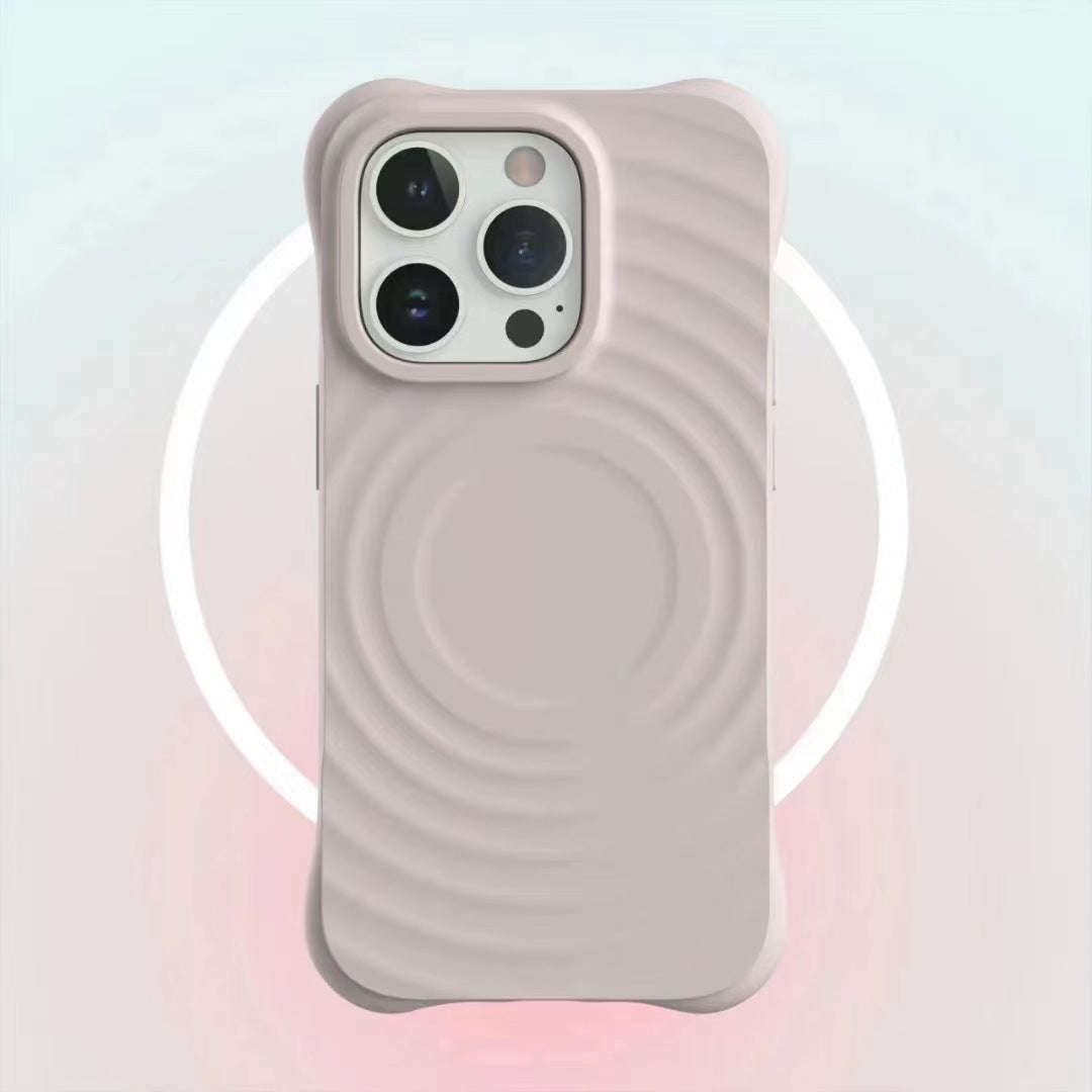 Magnetic Wave Absorbing Ripple Shell Phone Case Solid Color Liquid Silicone Hard Protective Cover - Bellarte Enchanté Magnetic Wave Absorbing Ripple Shell Phone Case Solid Color Liquid Silicone Hard Protective Cover