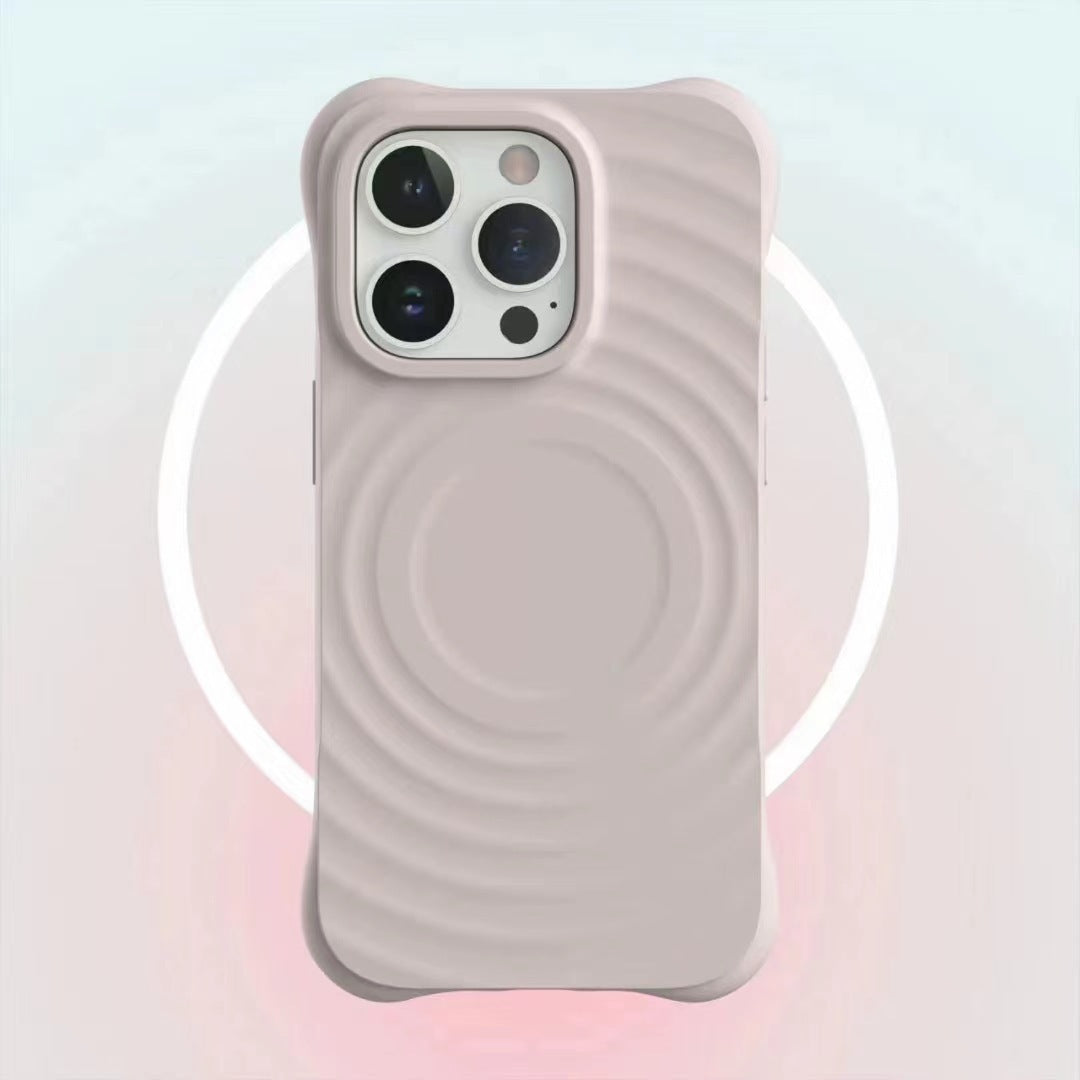 Magnetic Wave Absorbing Ripple Shell Phone Case Solid Color Liquid Silicone Hard Protective Cover - Bellarte Enchanté Magnetic Wave Absorbing Ripple Shell Phone Case Solid Color Liquid Silicone Hard Protective Cover