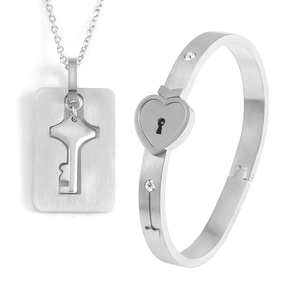 Men And Women Couple Love Lock Alloy Bracelet - Bellarte Enchanté Men And Women Couple Love Lock Alloy Bracelet