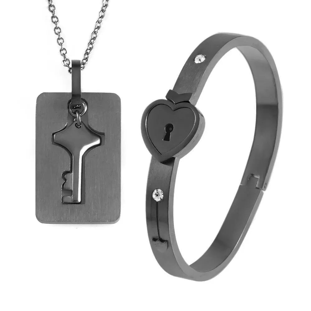Men And Women Couple Love Lock Alloy Bracelet - Bellarte Enchanté Men And Women Couple Love Lock Alloy Bracelet