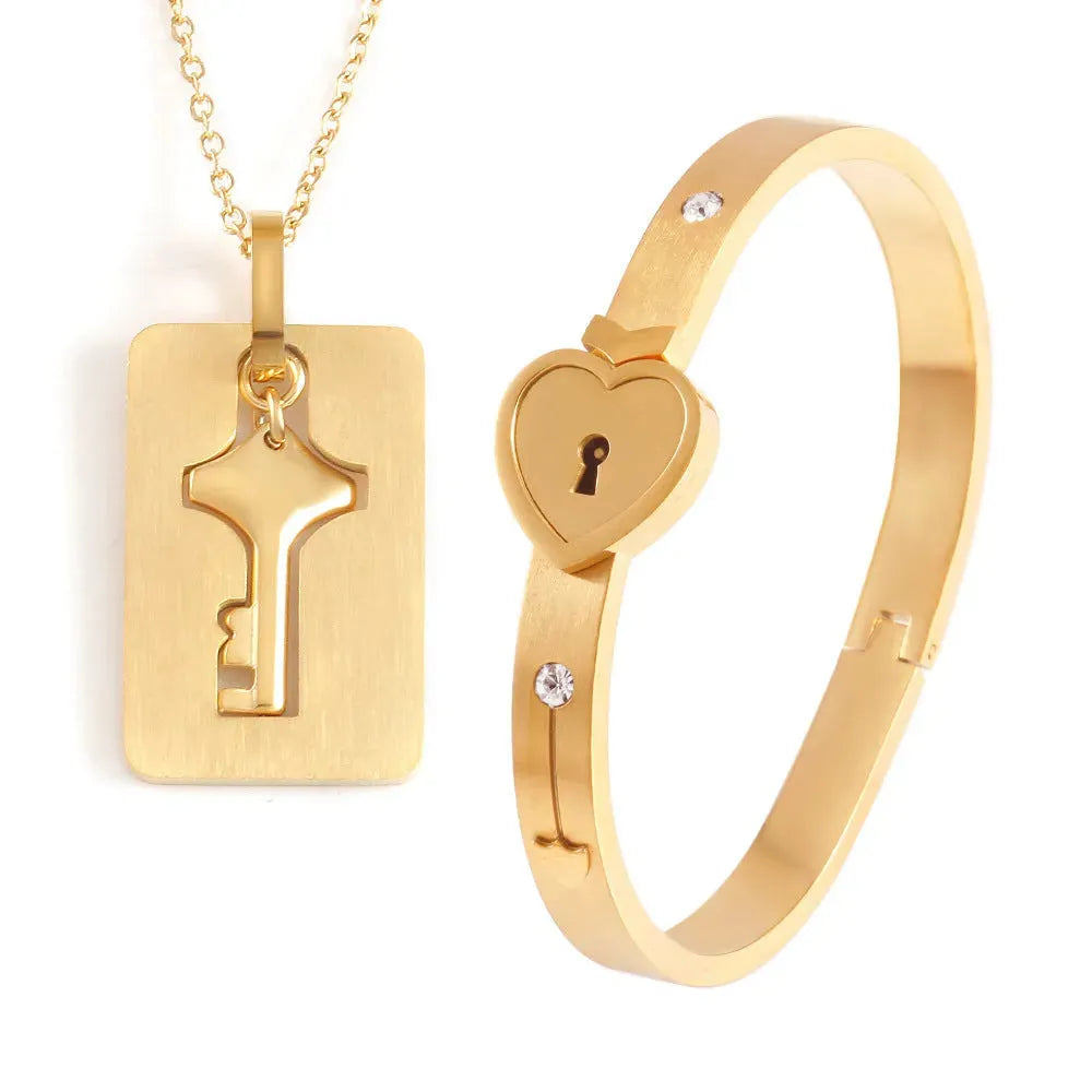 Men And Women Couple Love Lock Alloy Bracelet - Bellarte Enchanté Men And Women Couple Love Lock Alloy Bracelet