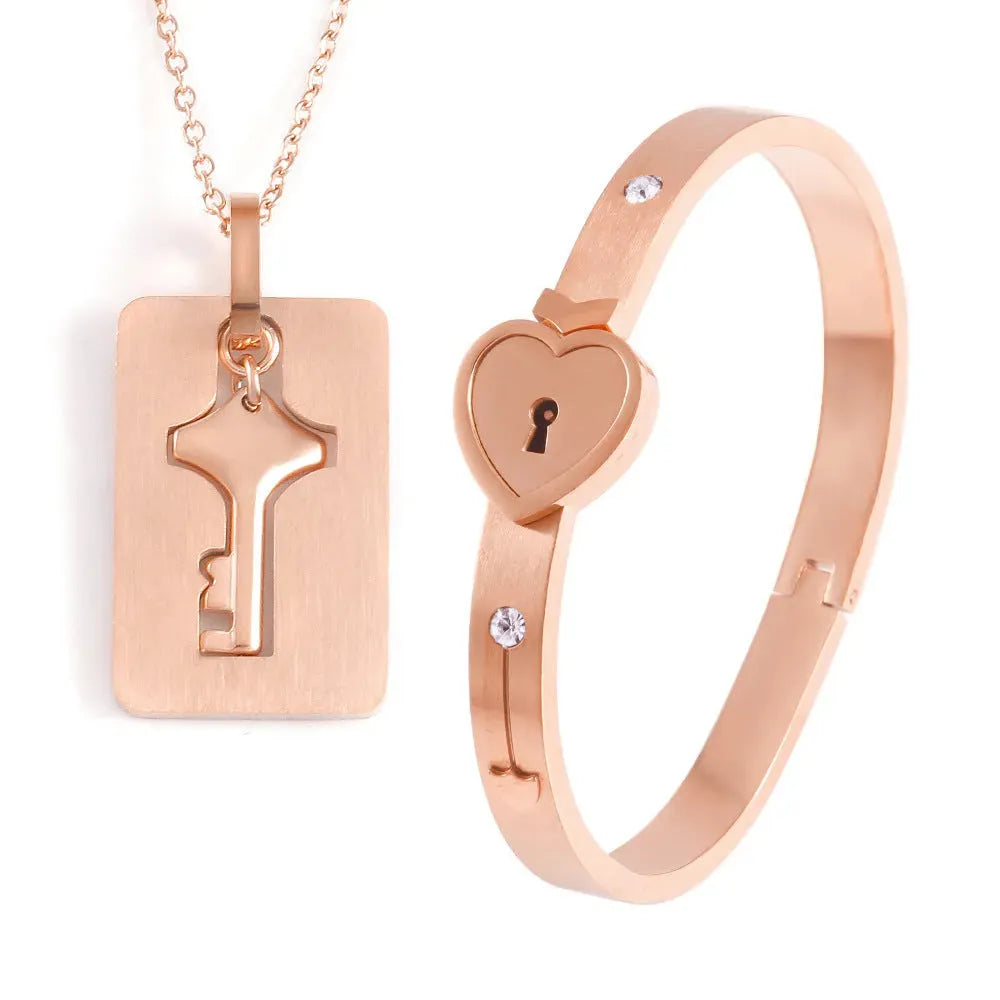 Men And Women Couple Love Lock Alloy Bracelet - Bellarte Enchanté Men And Women Couple Love Lock Alloy Bracelet