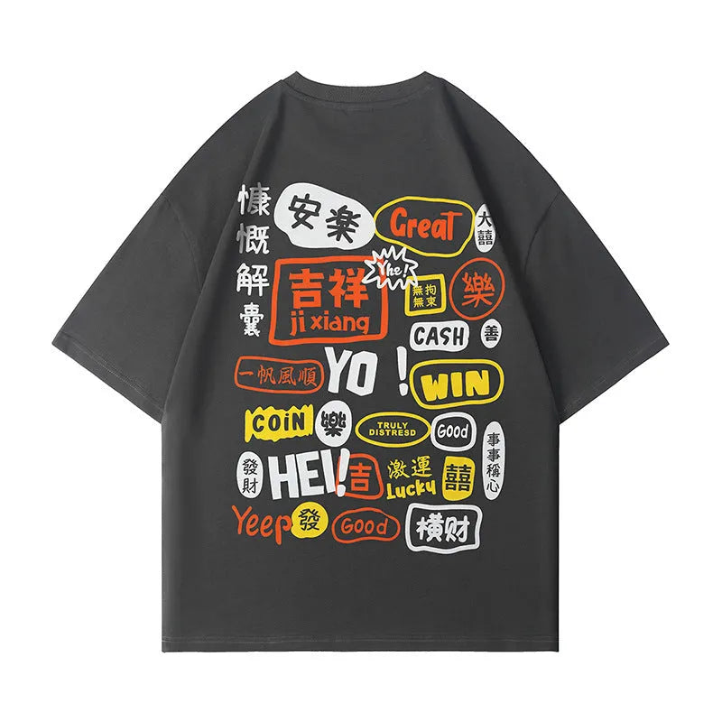 Men Manga Graffiti Tees Fashion Tops T-Shirt - Bellarte Enchanté Men Manga Graffiti Tees Fashion Tops T-Shirt
