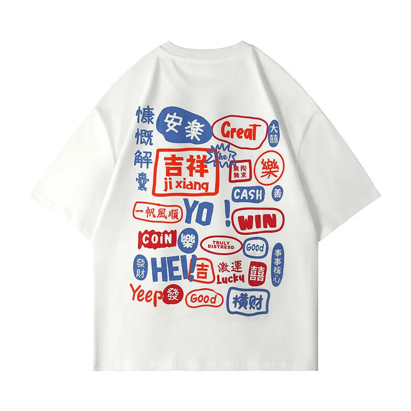 Men Manga Graffiti Tees Fashion Tops T-Shirt - Bellarte Enchanté Men Manga Graffiti Tees Fashion Tops T-Shirt