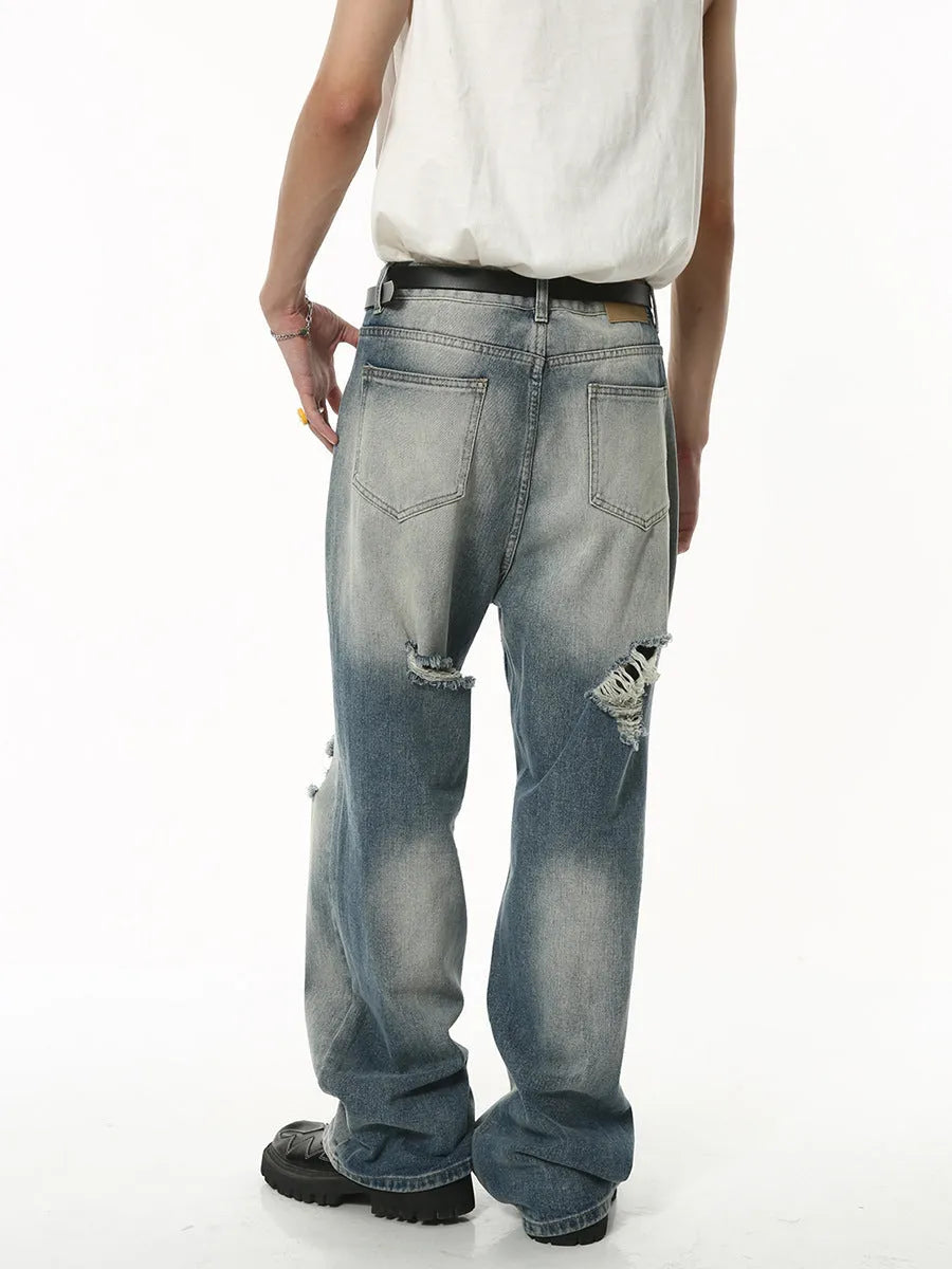 Men's American Style Loose Vintage Ripped Jeans - Bellarte Enchanté Men's American Style Loose Vintage Ripped Jeans