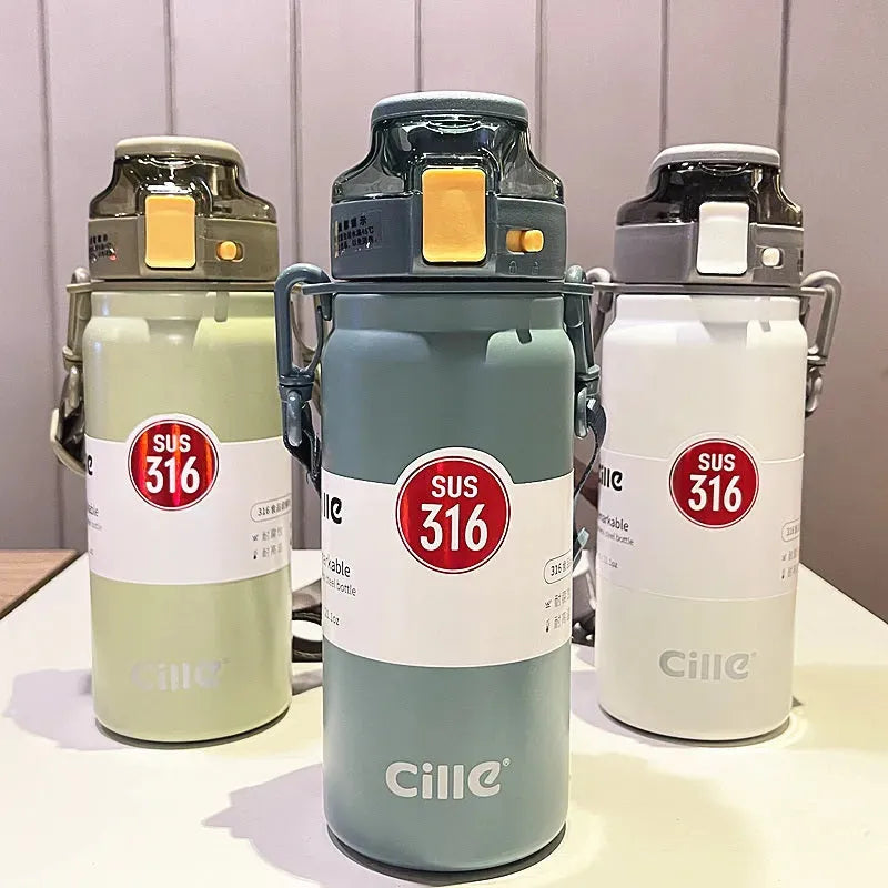 Men's And Women's Stainless Steel Portable Outdoor Cup With Straw - Bellarte Enchanté Men's And Women's Stainless Steel Portable Outdoor Cup With Straw