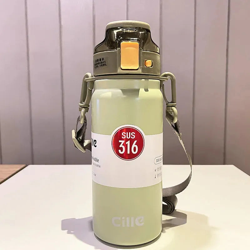 Men's And Women's Stainless Steel Portable Outdoor Cup With Straw - Bellarte Enchanté Men's And Women's Stainless Steel Portable Outdoor Cup With Straw