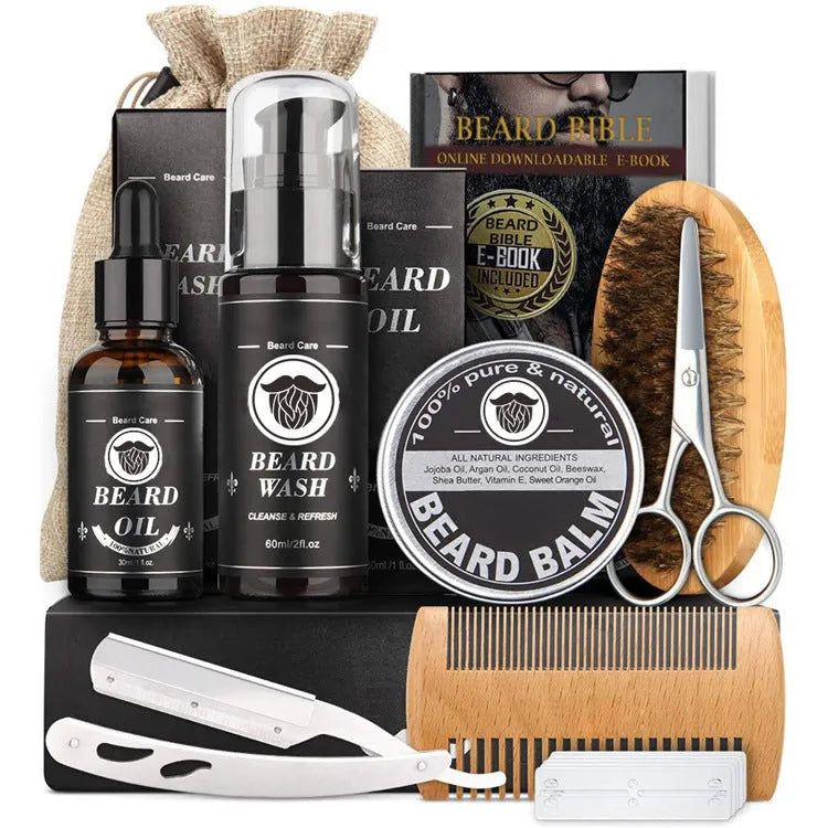 Men's Beard Grooming Kit Beard Roller Cleaning Disinfectant - Bellarte Enchanté Men's Beard Grooming Kit Beard Roller Cleaning Disinfectant