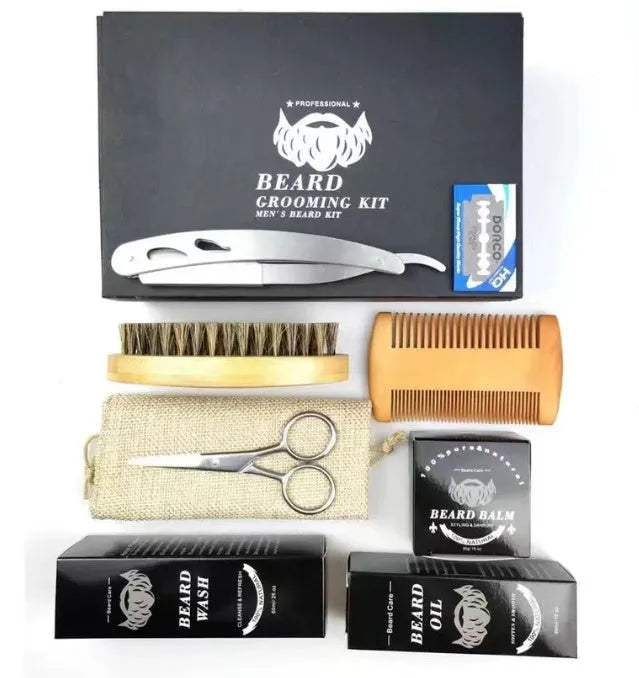 Men's Beard Grooming Kit Beard Roller Cleaning Disinfectant - Bellarte Enchanté Men's Beard Grooming Kit Beard Roller Cleaning Disinfectant