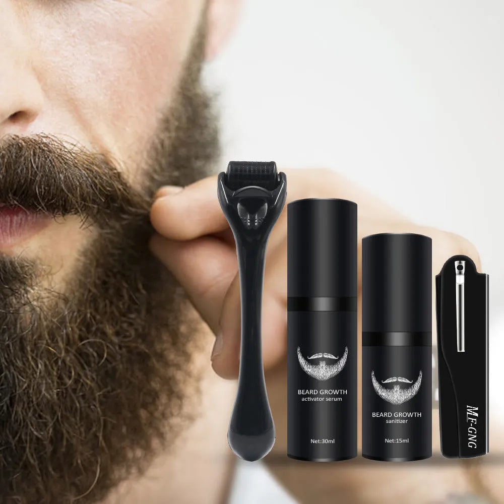 Men's Beard Grooming Kit Beard Roller Cleaning Disinfectant - Bellarte Enchanté Men's Beard Grooming Kit Beard Roller Cleaning Disinfectant