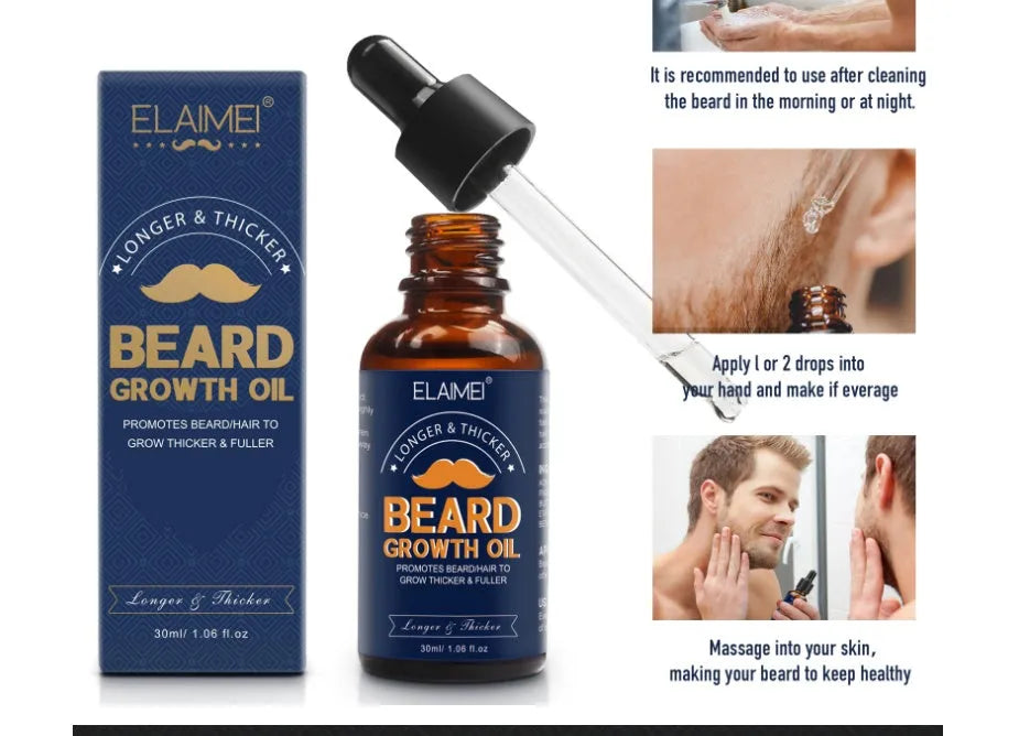 Men's Beard Growth Liquid To Maintain The Beard And Nourish - Bellarte Enchanté Men's Beard Growth Liquid To Maintain The Beard And Nourish