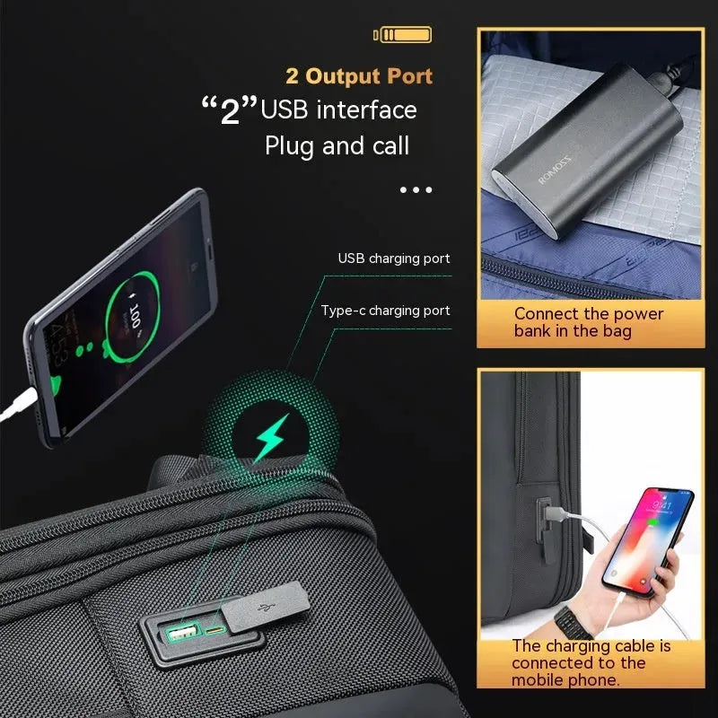 Men's Business Multifunction Usb Backpack - Bellarte Enchanté Men's Business Multifunction Usb Backpack