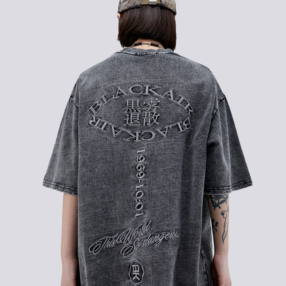 Men's Embroidered Wash Short Sleeve - Bellarte Enchanté Men's Embroidered Wash Short Sleeve