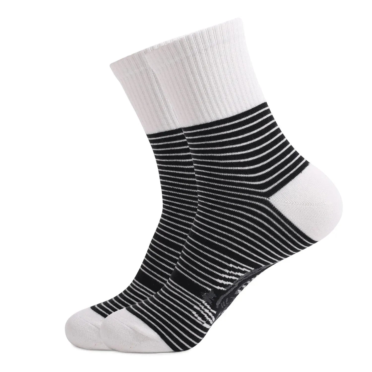 Men's Fashion Black And White Striped Animal Cat Print Socks - Bellarte Enchanté Men's Fashion Black And White Striped Animal Cat Print Socks