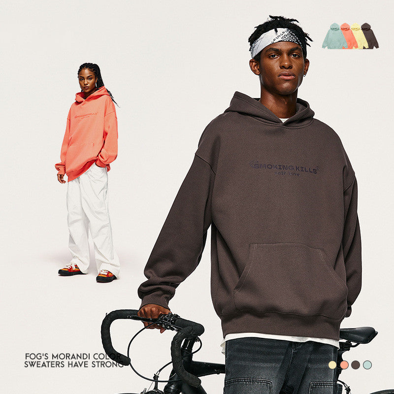 Men's Gel Printing Velvet Padded Hooded Sweatshirt - Bellarte Enchanté Men's Gel Printing Velvet Padded Hooded Sweatshirt