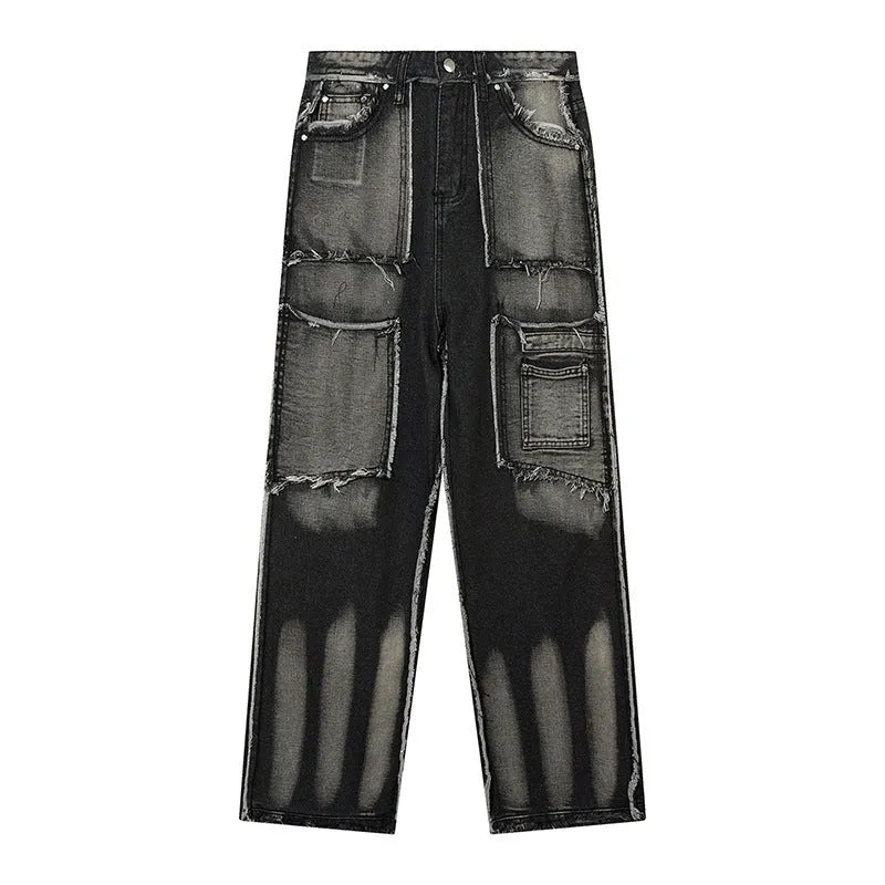 Men's Hip Hop Trendy Frayed Stitching Jeans - Bellarte Enchanté Men's Hip Hop Trendy Frayed Stitching Jeans