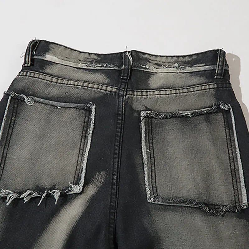 Men's Hip Hop Trendy Frayed Stitching Jeans - Bellarte Enchanté Men's Hip Hop Trendy Frayed Stitching Jeans