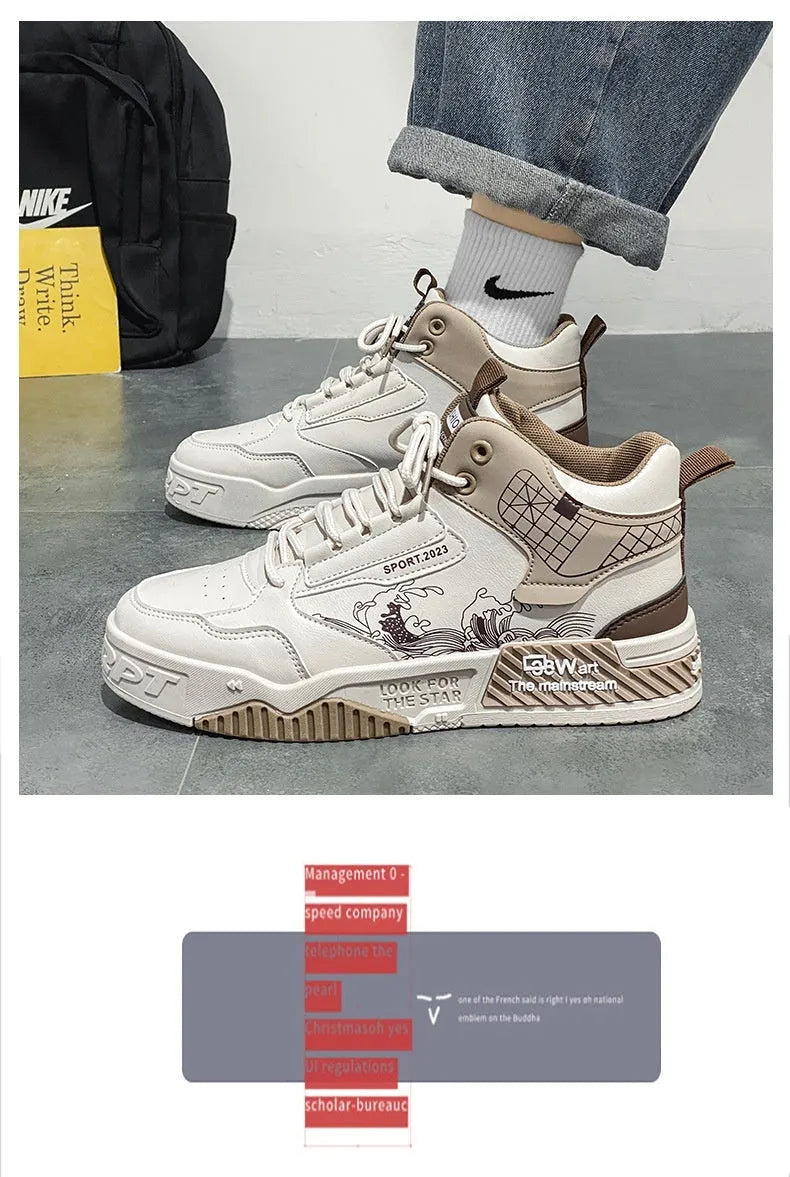 Men's Shoes Increased Easy Wear Borad Shoe Summer Casual Sports High-top Trendy Shoes - Bellarte Enchanté Men's Shoes Increased Easy Wear Borad Shoe Summer Casual Sports High-top Trendy Shoes