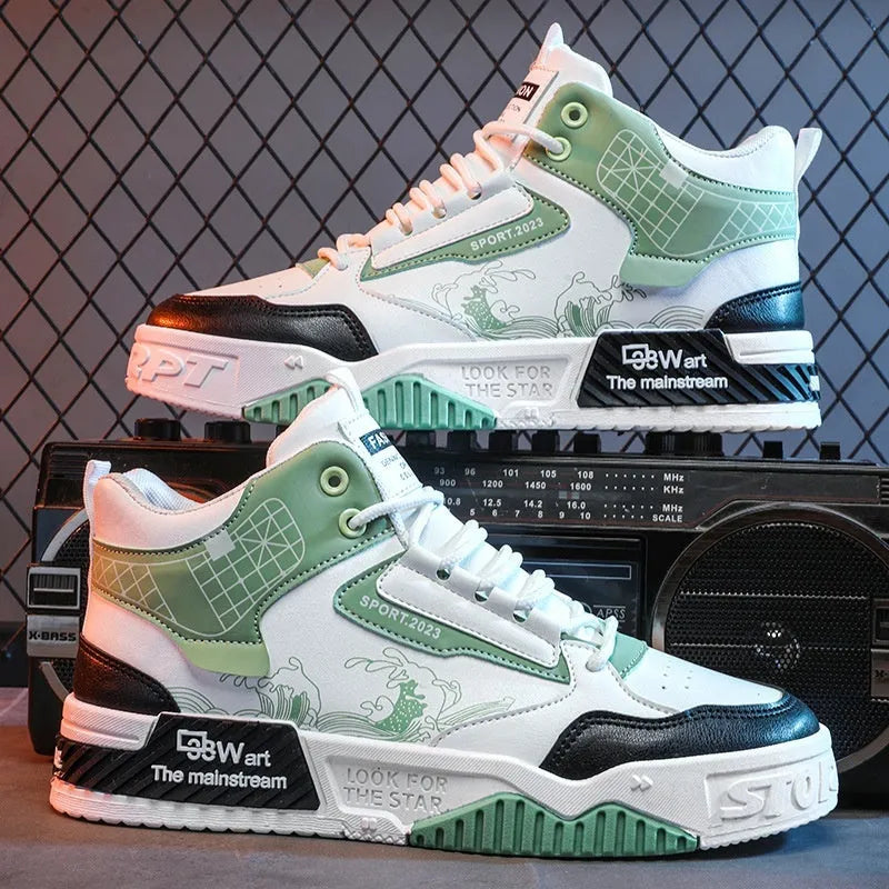 Men's Shoes Increased Easy Wear Borad Shoe Summer Casual Sports High-top Trendy Shoes - Bellarte Enchanté Men's Shoes Increased Easy Wear Borad Shoe Summer Casual Sports High-top Trendy Shoes