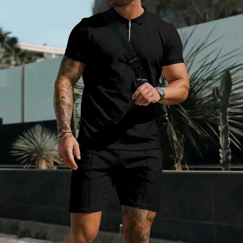 Men's Short Sleeve Shorts Casual Suit Summer - Bellarte Enchanté Men's Short Sleeve Shorts Casual Suit Summer