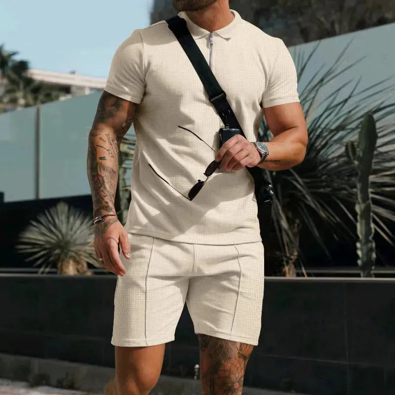 Men's Short Sleeve Shorts Casual Suit Summer - Bellarte Enchanté Men's Short Sleeve Shorts Casual Suit Summer