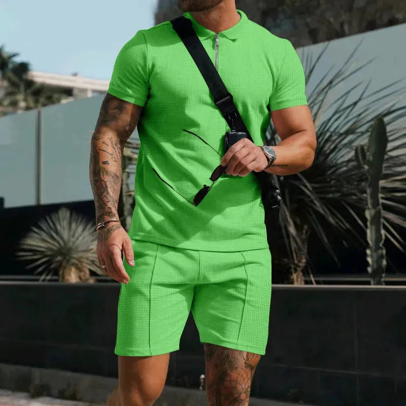Men's Short Sleeve Shorts Casual Suit Summer - Bellarte Enchanté Men's Short Sleeve Shorts Casual Suit Summer