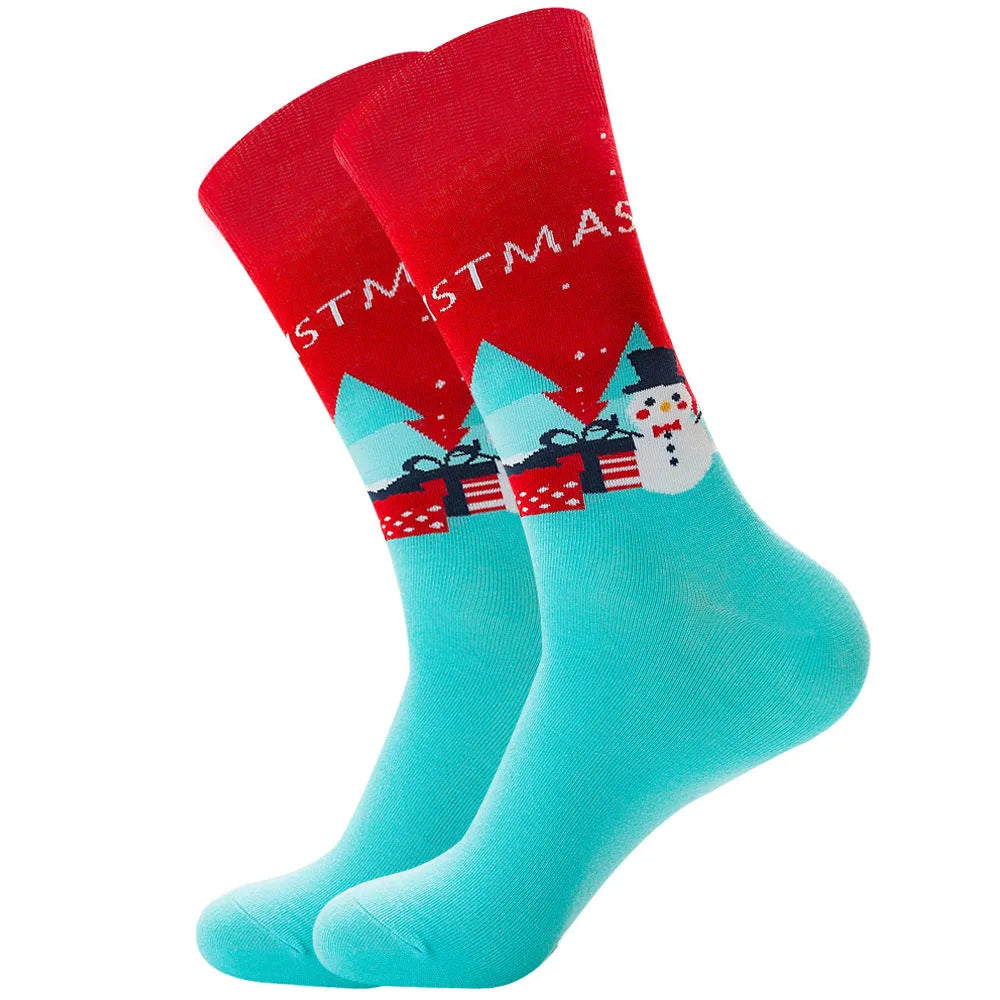 Men's Socks Santa Claus Moose Men's Mid-tube Socks Tide Cotton Socks - Bellarte Enchanté Men's Socks Santa Claus Moose Men's Mid-tube Socks Tide Cotton Socks