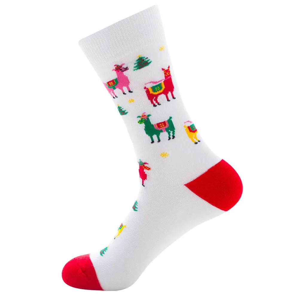 Men's Socks Santa Claus Moose Men's Mid-tube Socks Tide Cotton Socks - Bellarte Enchanté Men's Socks Santa Claus Moose Men's Mid-tube Socks Tide Cotton Socks