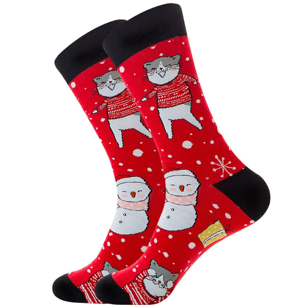 Men's Socks Santa Claus Moose Men's Mid-tube Socks Tide Cotton Socks - Bellarte Enchanté Men's Socks Santa Claus Moose Men's Mid-tube Socks Tide Cotton Socks