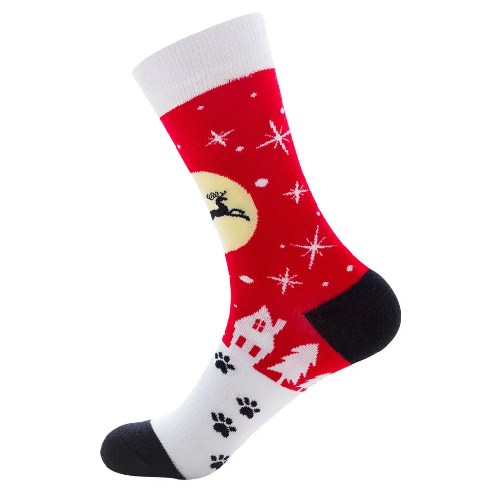 Men's Socks Santa Claus Moose Men's Mid-tube Socks Tide Cotton Socks - Bellarte Enchanté Men's Socks Santa Claus Moose Men's Mid-tube Socks Tide Cotton Socks