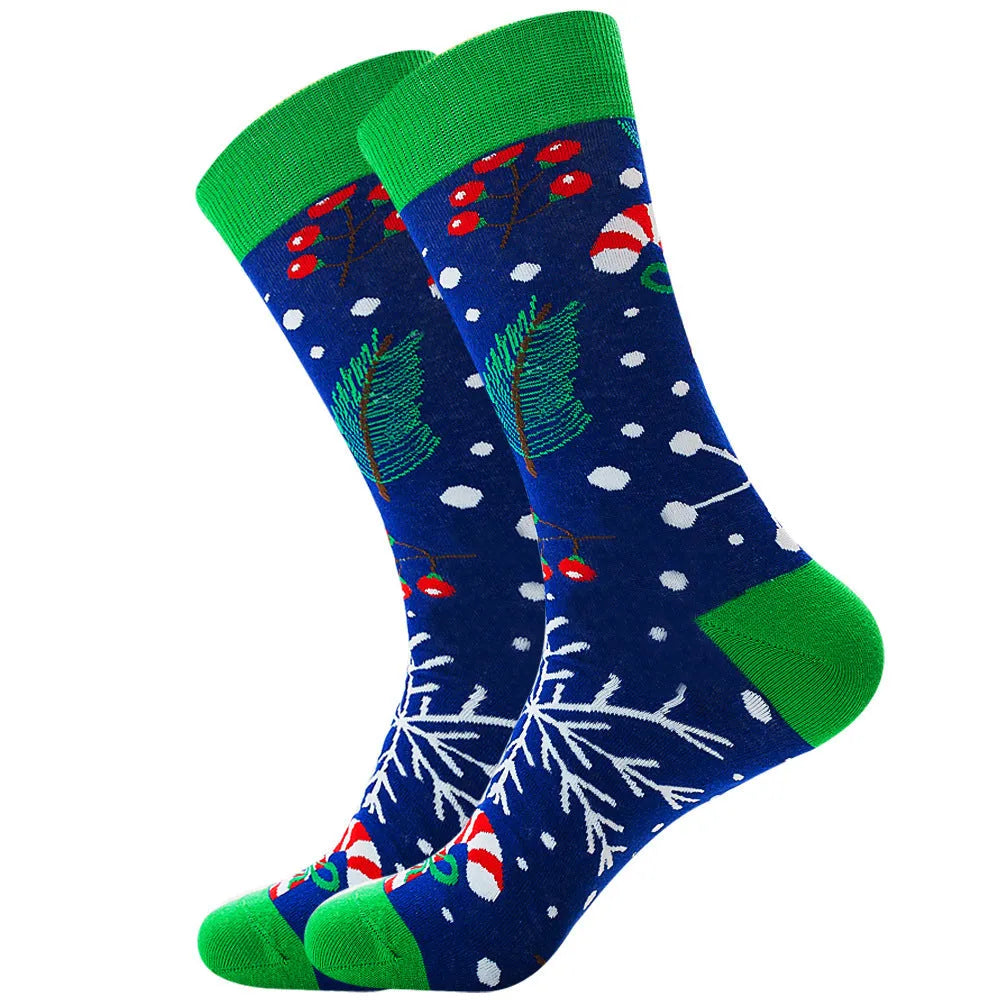 Men's Socks Santa Claus Moose Men's Mid-tube Socks Tide Cotton Socks - Bellarte Enchanté Men's Socks Santa Claus Moose Men's Mid-tube Socks Tide Cotton Socks
