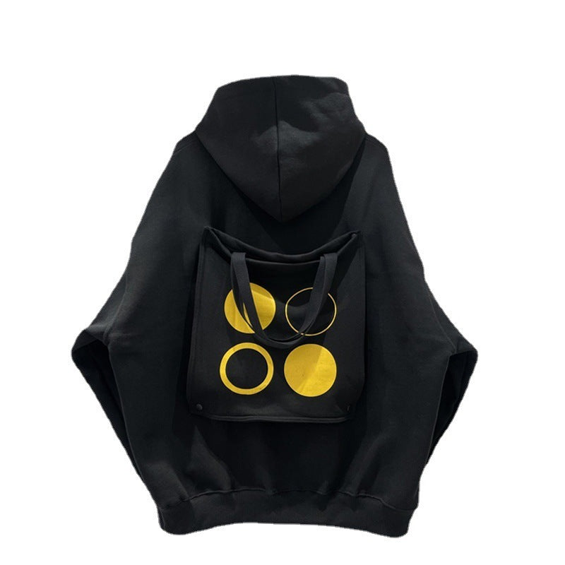 Men's Tote Bag Design Hooded Sweatshirt - Bellarte Enchanté Men's Tote Bag Design Hooded Sweatshirt