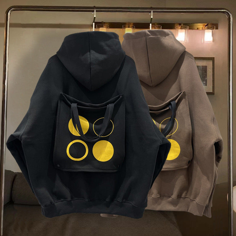 Men's Tote Bag Design Hooded Sweatshirt - Bellarte Enchanté Men's Tote Bag Design Hooded Sweatshirt