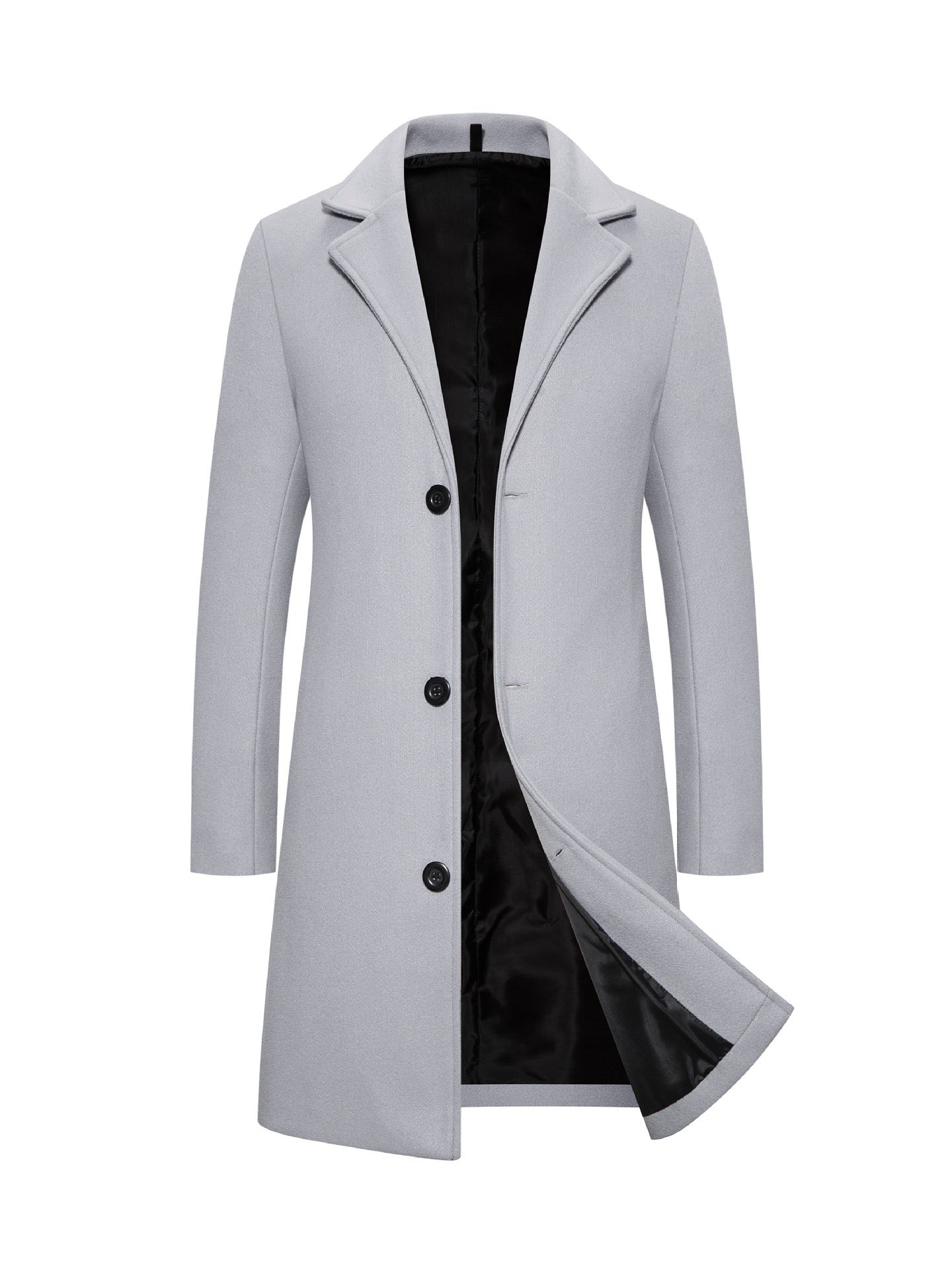 Men's Woolen Coat Slim-fit Mid-length Trench Coat - Bellarte Enchanté Men's Woolen Coat Slim-fit Mid-length Trench Coat