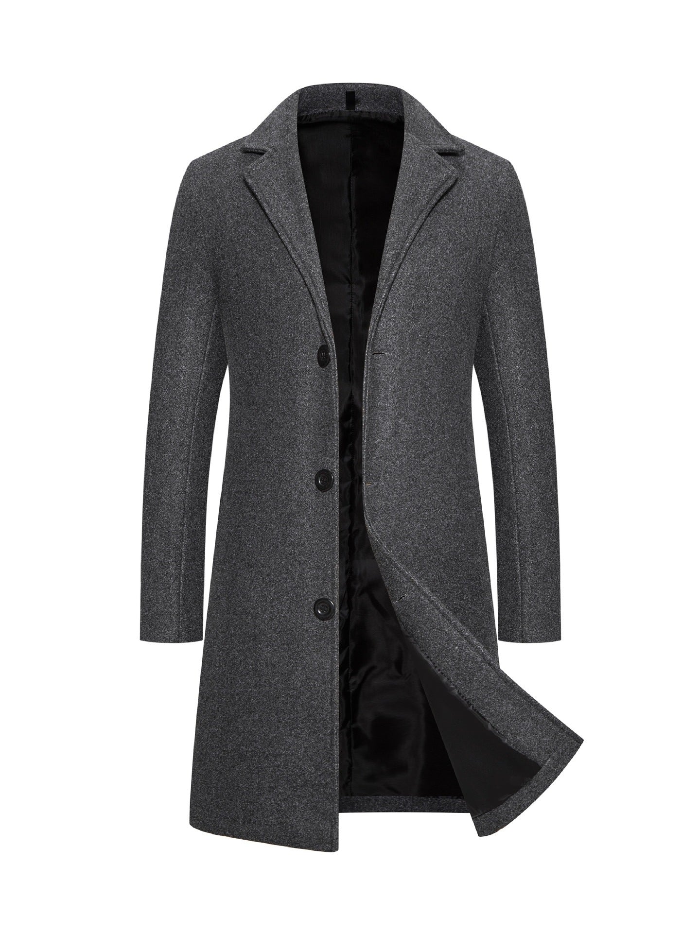 Men's Woolen Coat Slim-fit Mid-length Trench Coat - Bellarte Enchanté Men's Woolen Coat Slim-fit Mid-length Trench Coat