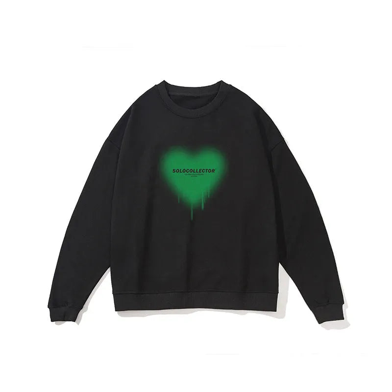 Men Women Love Printed Loose Round Collar Hoodie - Bellarte Enchanté Men Women Love Printed Loose Round Collar Hoodie