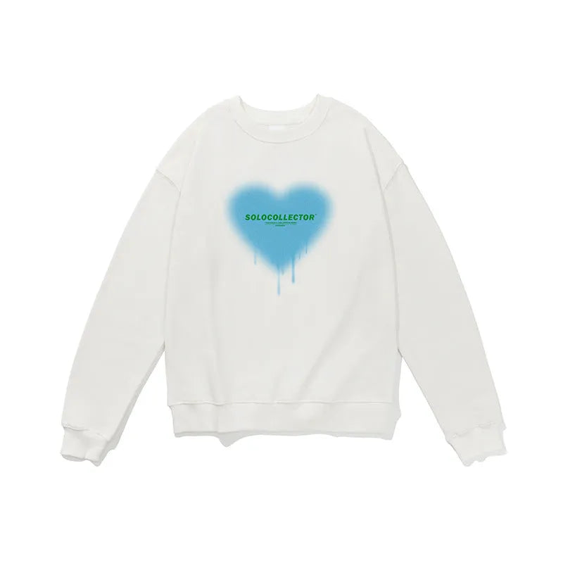 Men Women Love Printed Loose Round Collar Hoodie - Bellarte Enchanté Men Women Love Printed Loose Round Collar Hoodie