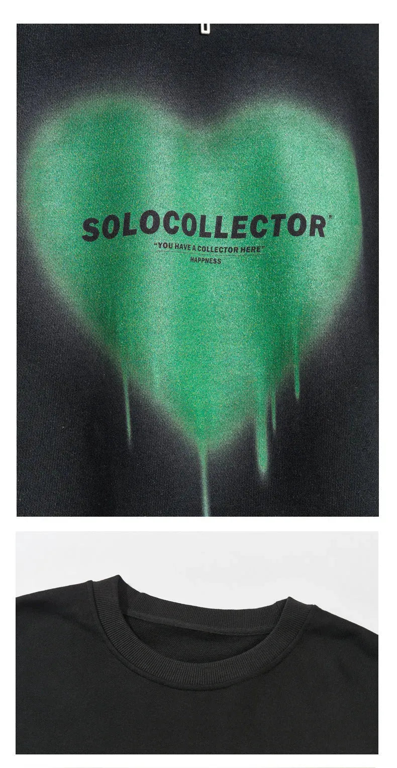 Men Women Love Printed Loose Round Collar Hoodie - Bellarte Enchanté Men Women Love Printed Loose Round Collar Hoodie