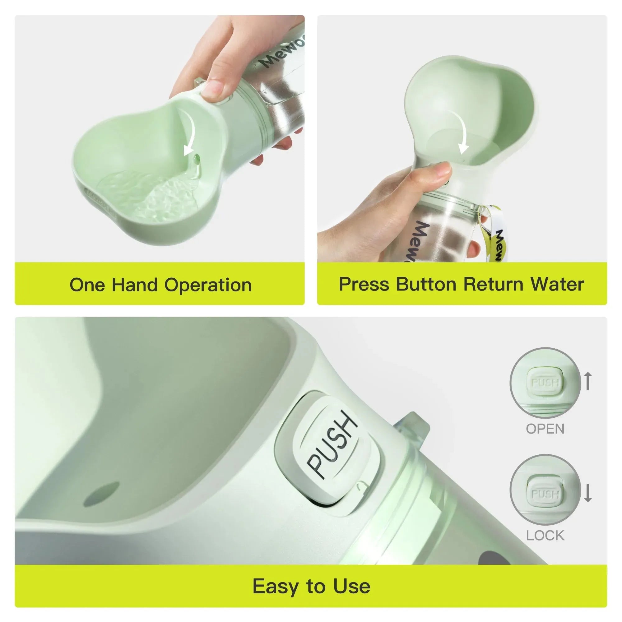 Mewoofun Pet Dog Water Bottle Feeder Bowl 2 in 1 Leak Proof Portable Food Bottle Pets Outdoor Travel Drinking Include Poop Bag - Bellarte Enchanté Mewoofun Pet Dog Water Bottle Feeder Bowl 2 in 1 Leak Proof Portable Food Bottle Pets Outdoor Travel Drinking Include Poop Bag