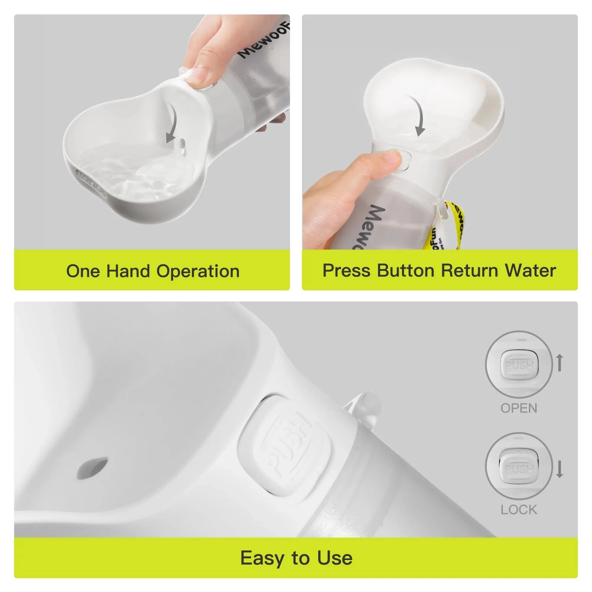 Mewoofun Pet Dog Water Bottle Feeder Bowl 2 in 1 Leak Proof Portable Food Bottle Pets Outdoor Travel Drinking Include Poop Bag - Bellarte Enchanté Mewoofun Pet Dog Water Bottle Feeder Bowl 2 in 1 Leak Proof Portable Food Bottle Pets Outdoor Travel Drinking Include Poop Bag