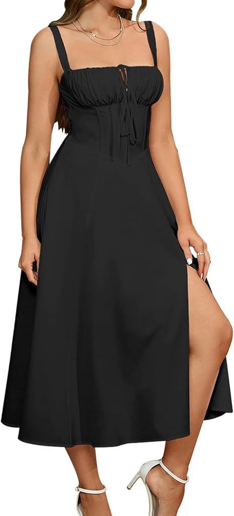 Mid-length Corset Elegant Slit Lace-up Women's Outing Leisure Dress - Bellarte Enchanté Mid-length Corset Elegant Slit Lace-up Women's Outing Leisure Dress