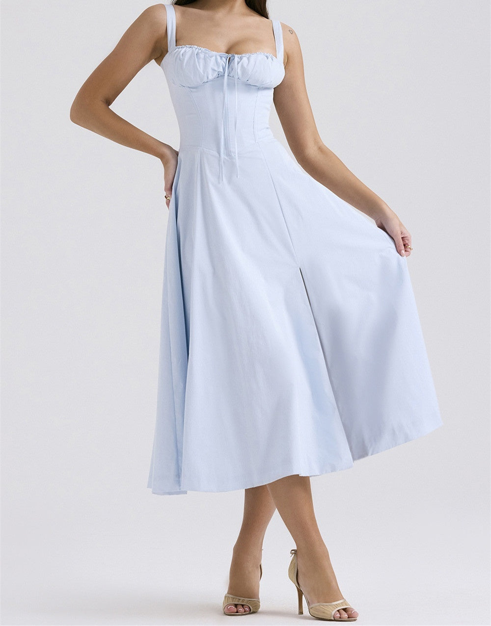 Mid-length Corset Elegant Slit Lace-up Women's Outing Leisure Dress - Bellarte Enchanté Mid-length Corset Elegant Slit Lace-up Women's Outing Leisure Dress