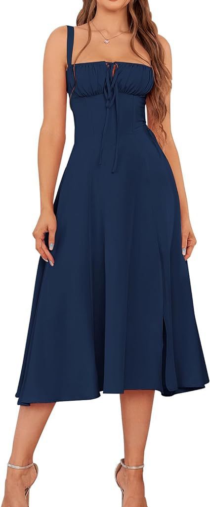 Mid-length Corset Elegant Slit Lace-up Women's Outing Leisure Dress - Bellarte Enchanté Mid-length Corset Elegant Slit Lace-up Women's Outing Leisure Dress