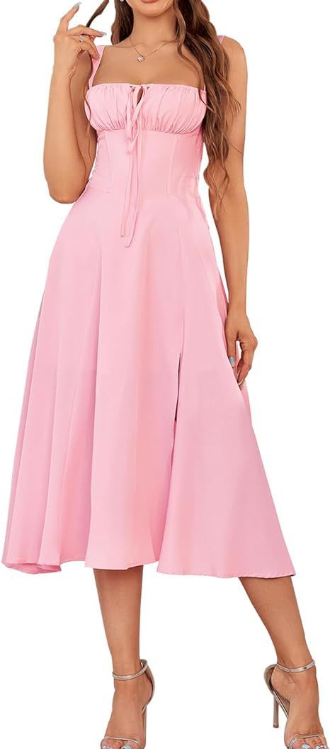 Mid-length Corset Elegant Slit Lace-up Women's Outing Leisure Dress - Bellarte Enchanté Mid-length Corset Elegant Slit Lace-up Women's Outing Leisure Dress