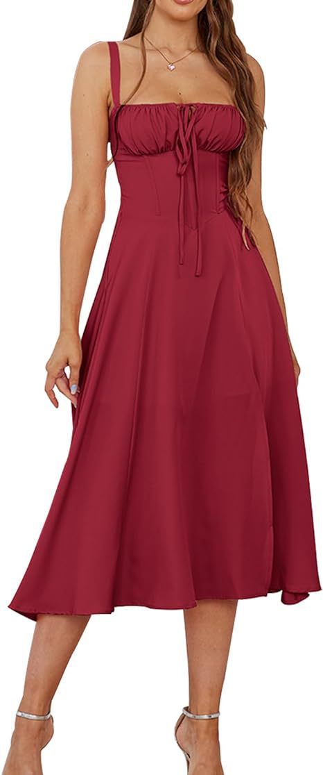 Mid-length Corset Elegant Slit Lace-up Women's Outing Leisure Dress - Bellarte Enchanté Mid-length Corset Elegant Slit Lace-up Women's Outing Leisure Dress
