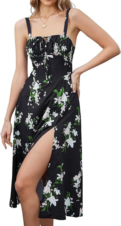 Mid-length Corset Elegant Slit Lace-up Women's Outing Leisure Dress - Bellarte Enchanté Mid-length Corset Elegant Slit Lace-up Women's Outing Leisure Dress