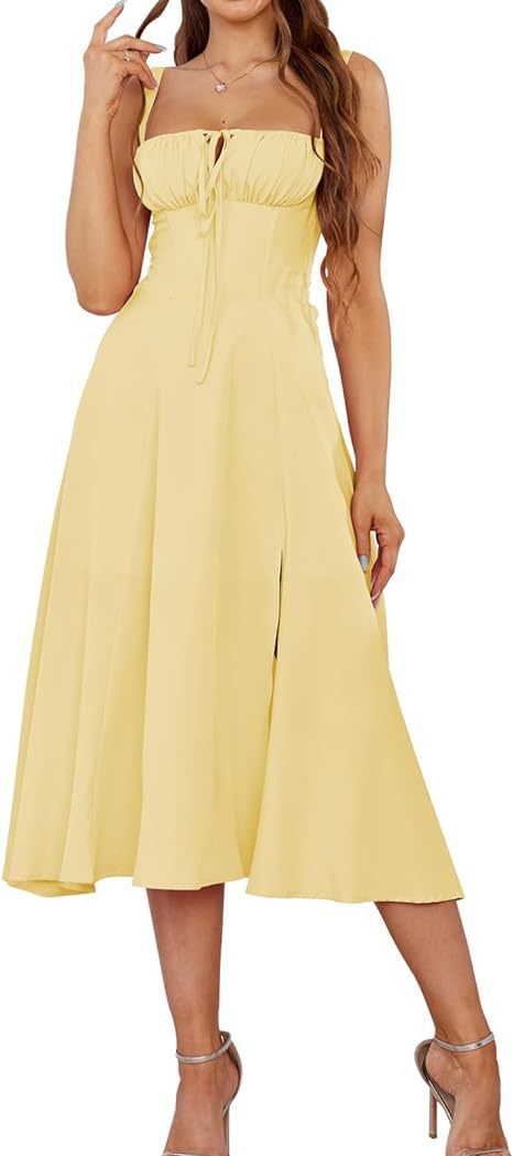 Mid-length Corset Elegant Slit Lace-up Women's Outing Leisure Dress - Bellarte Enchanté Mid-length Corset Elegant Slit Lace-up Women's Outing Leisure Dress