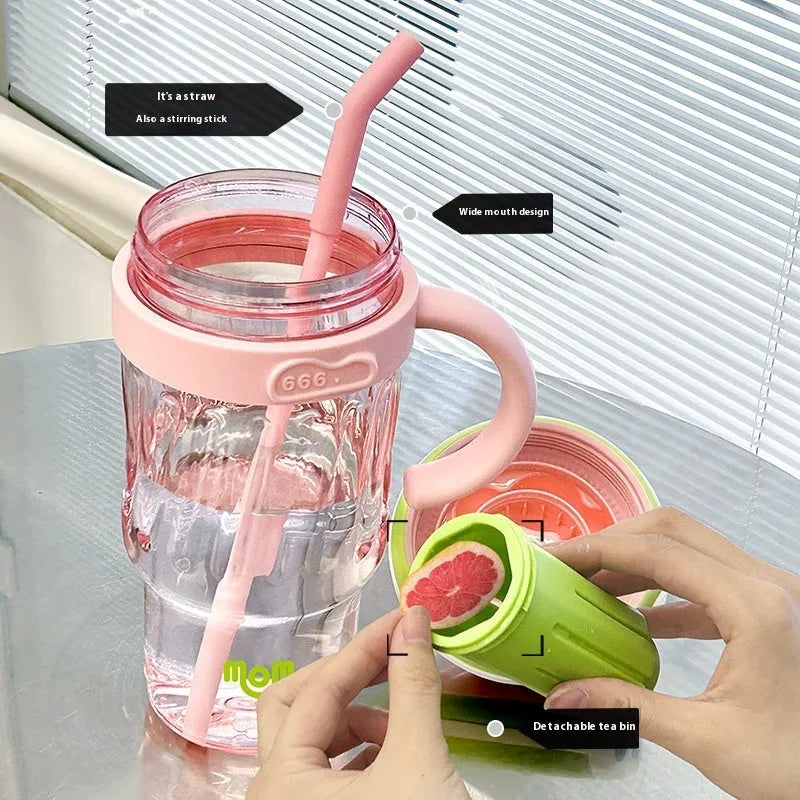 Minimalist Water Cup Straw Large Capacity Large Ice Cup - Bellarte Enchanté Minimalist Water Cup Straw Large Capacity Large Ice Cup